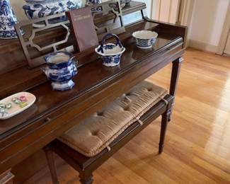 Piano with some of the blue and white