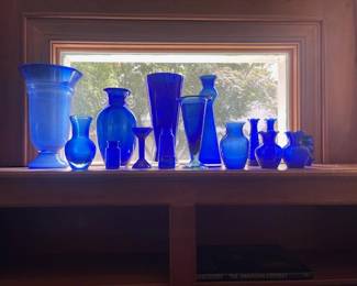 Some of the cobalt glass