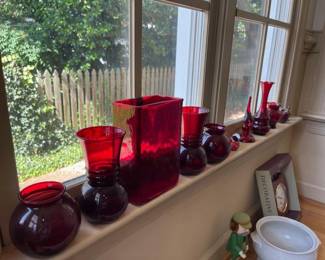 Some of the red glass