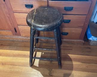Antique Black Stool