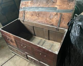 Antique box with two drawers
