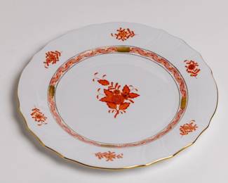 Rust Herend Chinese Garden Bouquet plate of set