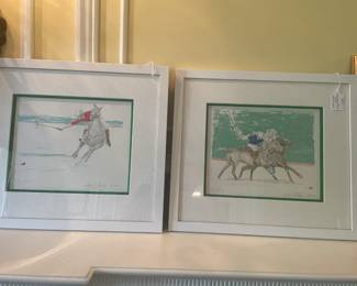 Kelly Lloyd watercolors of polo events Maryland Hunt Club