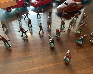 Indians and cowboy miniatures 