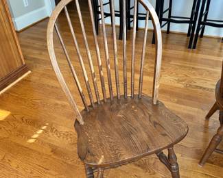 K49 - $275. Antique Dining Table with six chairs . All in good condition. 50"w x 41.5"d x 29"t