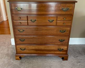 K31 - $200. Permacraft Cherry Concord Chest. Measures 40" wide x 20" deep x 43" tall.