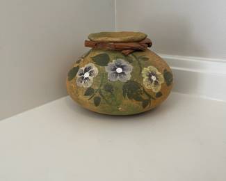 K21 - $20 - Hand-painted Pottery 3"tall