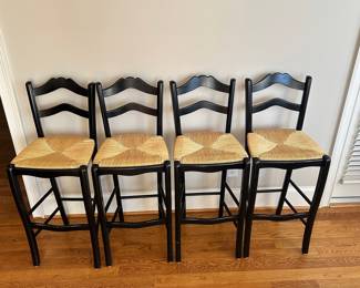 K48 - $200. Set of 4 Bar Stool Height Chairs. Measures 16"w x 14"d x 42"t