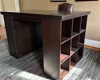 K81 - $350 - Pottery Barn Bedford Modular Bookcase Desk. Moves in 3 Pieces! Measures 55" wide x 38" deep x 38" tall.