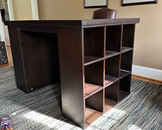 K81 - $350 - Pottery Barn Bedford Modular Bookcase Desk. Moves in 3 Pieces! Measures 55" wide x 38" deep x 38" tall.