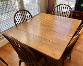 K49 - $275. Antique Dining Table with six chairs . All in good condition. 50"w x 41.5"d x 29"t