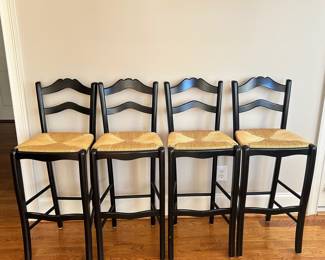 K48 - $200. Set of 4 Bar Stool Height Chairs. Measures 16"w x 14"d x 42"t