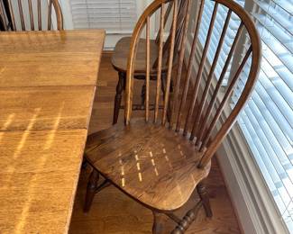 K49 - $275. Antique Dining Table with six chairs . All in good condition. 50"w x 41.5"d x 29"t
