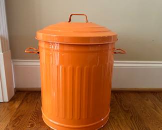 K57 - $20 - Orange Mini Trash Can - Measures 32"T
