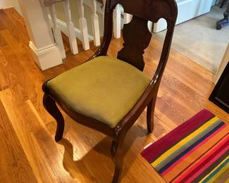K111 - $40 - Single Mahogany Side Chair. Measures 18" wide 17" deep x 30" tall