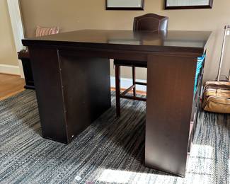 K81 - $350 - Pottery Barn Bedford Modular Bookcase Desk. Moves in 3 Pieces! Measures 55" wide x 38" deep x 38" tall.