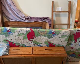 K123 - SET 2. $125. Twin bunkbed with ladder and 3 under bed drawers. This End Up.