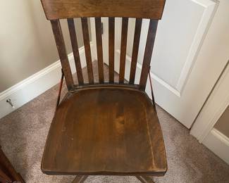 K115 - $95. 1940s Vintage Bankers Chair. Measures 18w x 16.5 x 36.5