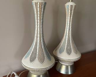 K32 - $100. Pair of Quartzite Creative Corp 1959. Measures 22" tall - no shades.