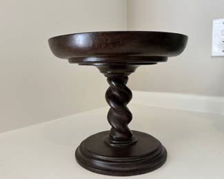 K55 - $25. Vintage Southern Living At Home Barley Twist Pedestal Stand - very heavy! About 8" tall