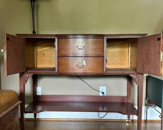 K62 - $350. Solid Wood Buffet Cabinet. Excellent Condition! Great size for any space! Measures 48"W x 17"D x 39"T