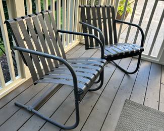 K84 - $200 for the PAIR. Crosley Furniture Gracie Retro Metal Outdoor Spring Chairs