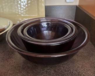 Pyrex Amethyst nesting bowls