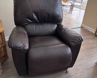 Brown leather recliner