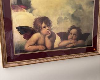 Framed cherub art