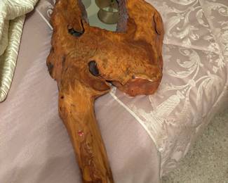 Burned wood mirror