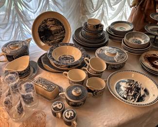 Currier and Ives china and completer pieces