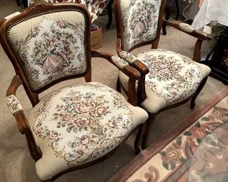 pair French Provencial chairs