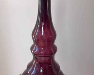 Amethyst Purple Empoli Optic Glass Vase