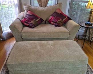 Large Chair and a Half w pillows Including Large Ottoman