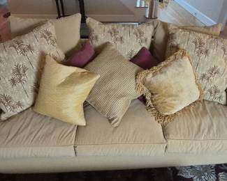 Large Contemporary Sofa with pillows Ten 10 total