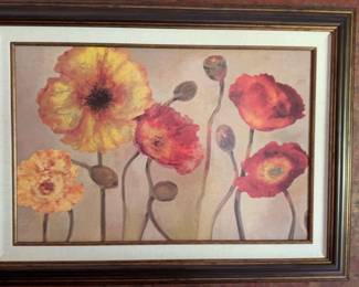 Lovely Framed, Poppy Flower Artwork