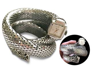 Pedre Swiss mechanism 17-jewel watch on snake coiled bracelet