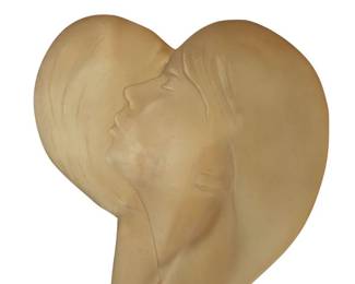 Vintage  David Fisher "Faces of Love" Lucite sculpture; marked Austin Production; 14”H