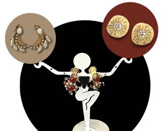 Three examples of vintage/designer clip-on earrings