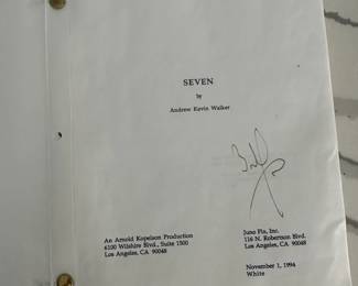 Limited Edition movie script "Seven by Andrew Kevin Walker" & signed by Brad Pitt