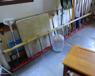 Garage, tools, long ladder