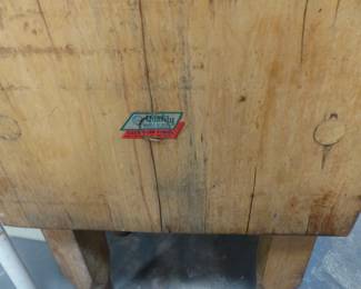 Butcherblock prep table, slicer