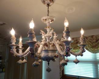 Capodimonte cherub chandelier