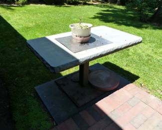Stone top outdoor table