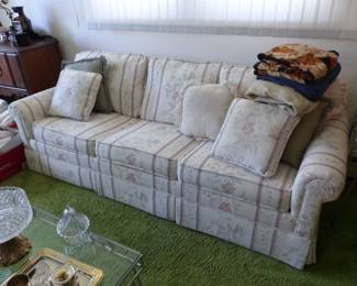 Sleep sofa, loveseat, coffee & end tables