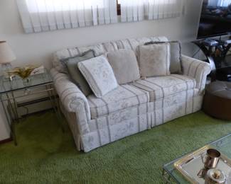 Sleep sofa, loveseat, coffee & end tables