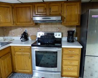 Complete kitchen cabinets, dishwasher, stove, hood & fridge (bring tools to dismantle)