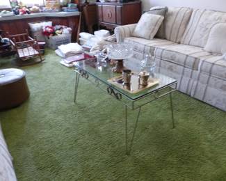 Sleep sofa, loveseat, coffee & end tables