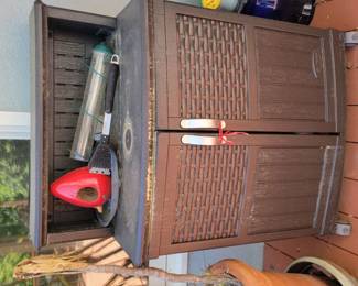 Outdoor preparation cabinet, lawn furniture, pots, planters, grills