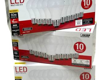 Three 10 Packs of 60w Light Bulbs